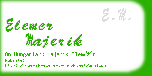 elemer majerik business card